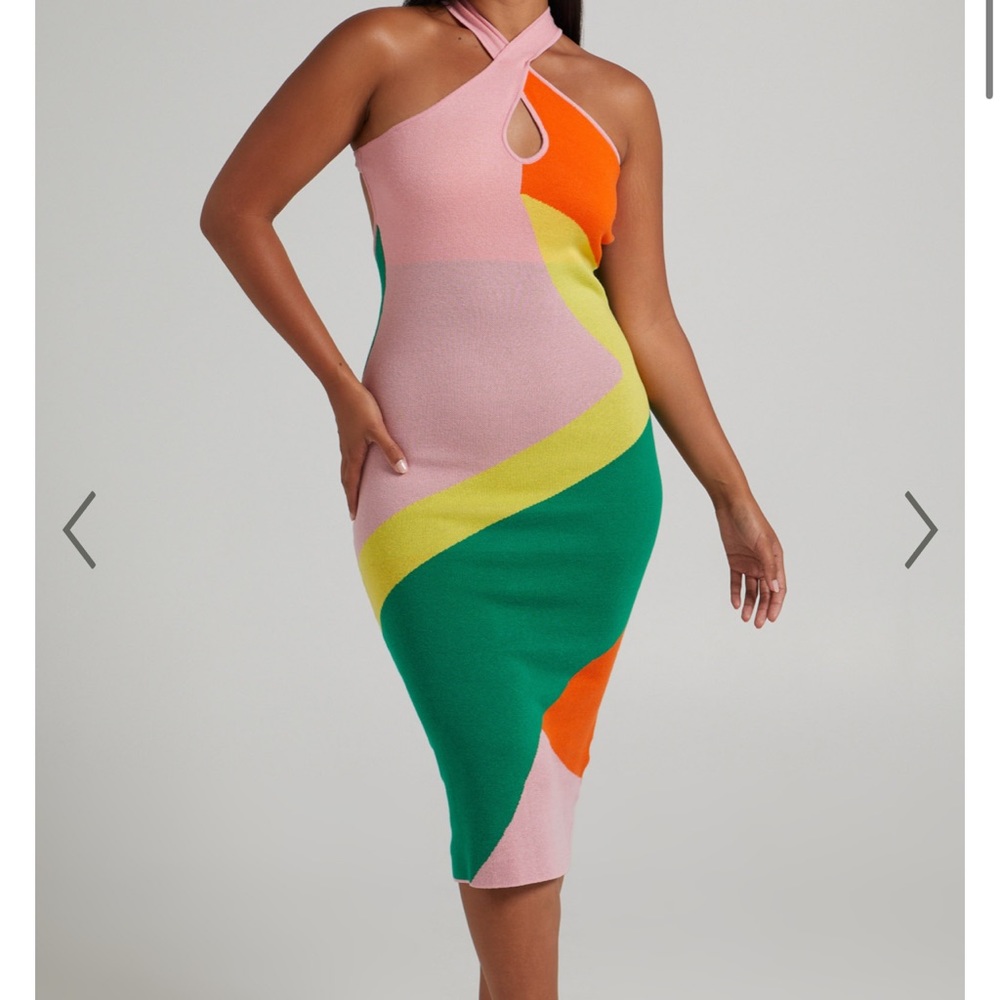 Colorful Knit midi dress
